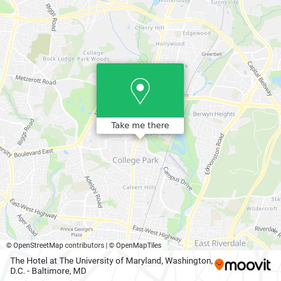 Mapa de The Hotel at The University of Maryland