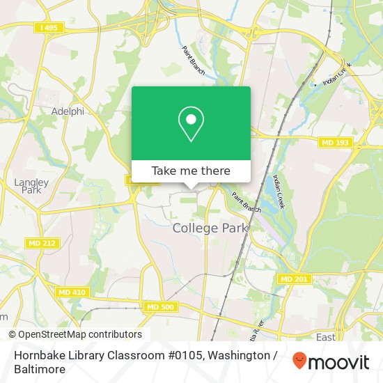 Mapa de Hornbake Library Classroom #0105