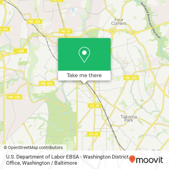 U.S. Department of Labor EBSA - Washington District Office map