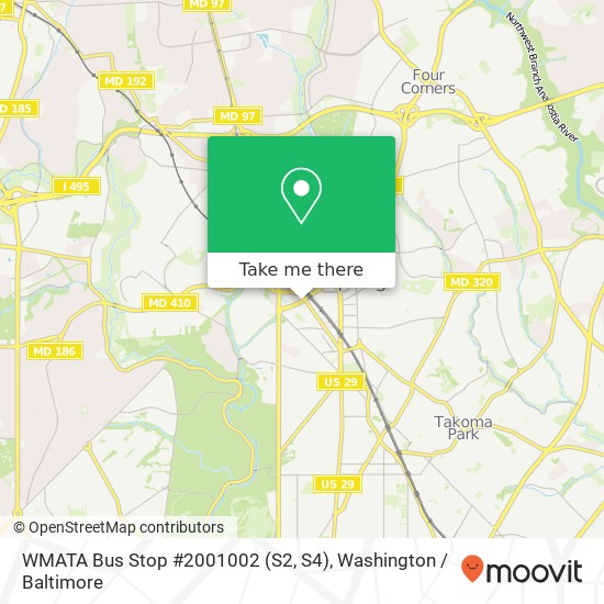Mapa de WMATA Bus Stop #2001002 (S2, S4)