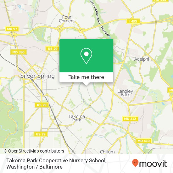 Mapa de Takoma Park Cooperative Nursery School