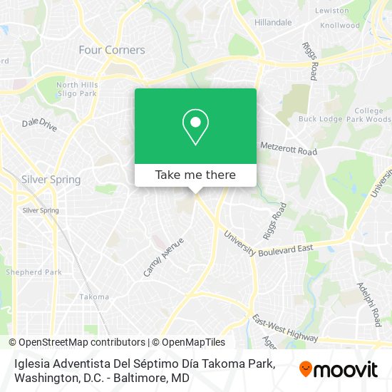 Mapa de Iglesia Adventista Del Séptimo Día Takoma Park