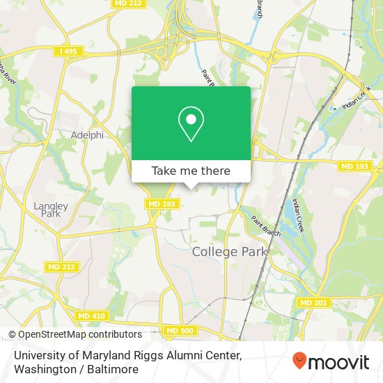 University of Maryland Riggs Alumni Center map