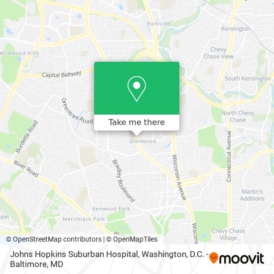 Johns Hopkins Suburban Hospital map