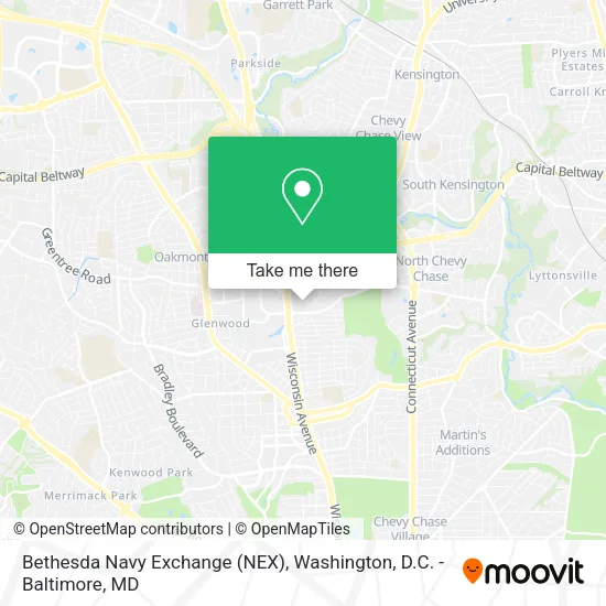 Mapa de Bethesda Navy Exchange (NEX)