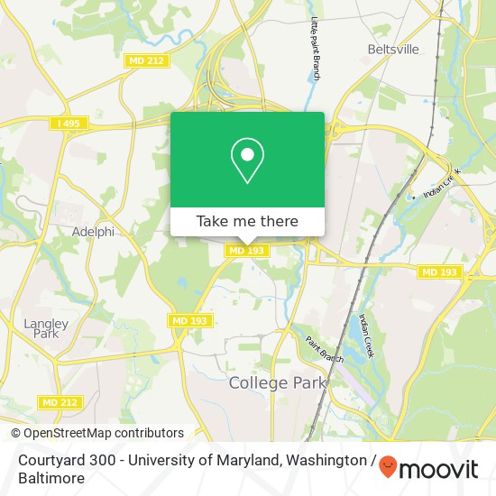 Mapa de Courtyard 300 - University of Maryland