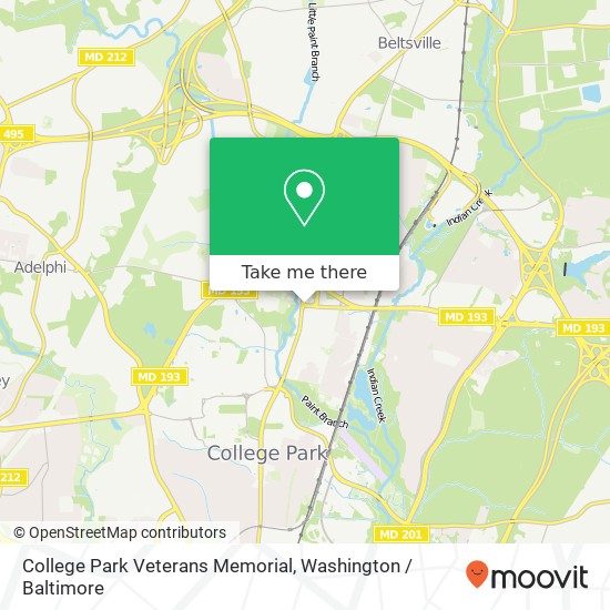 College Park Veterans Memorial map