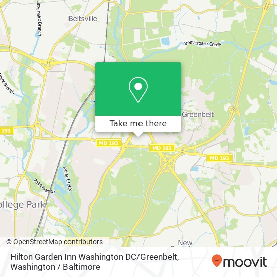 Mapa de Hilton Garden Inn Washington DC / Greenbelt