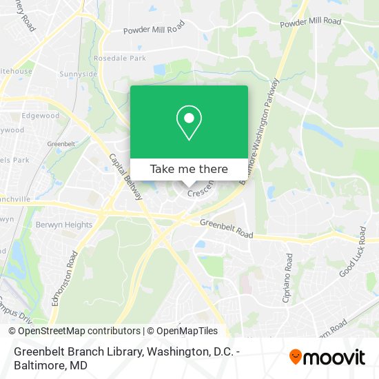 Greenbelt Branch Library map