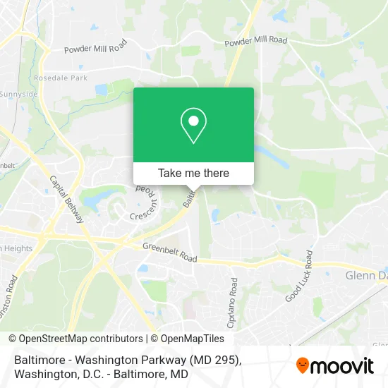 Baltimore - Washington Parkway (MD 295) map