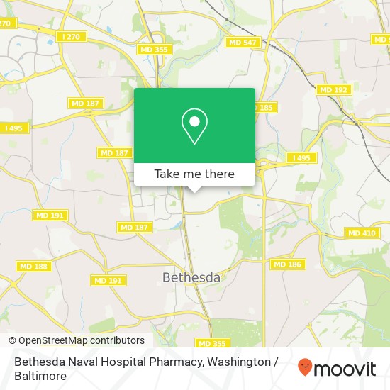 Mapa de Bethesda Naval Hospital Pharmacy