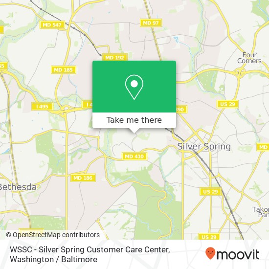 Mapa de WSSC - Silver Spring Customer Care Center