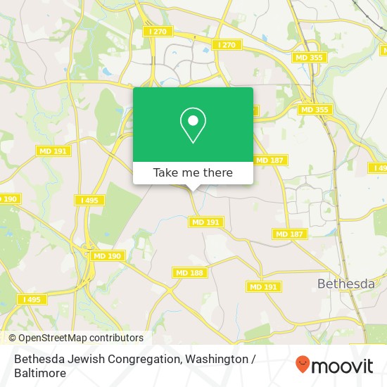 Bethesda Jewish Congregation map