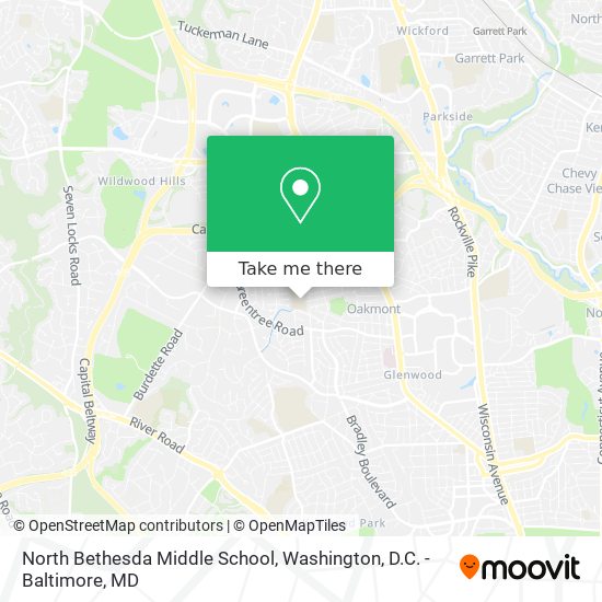 Mapa de North Bethesda Middle School