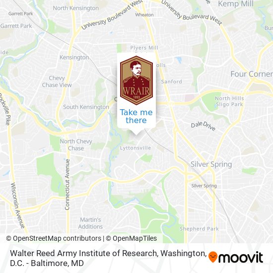 Mapa de Walter Reed Army Institute of Research