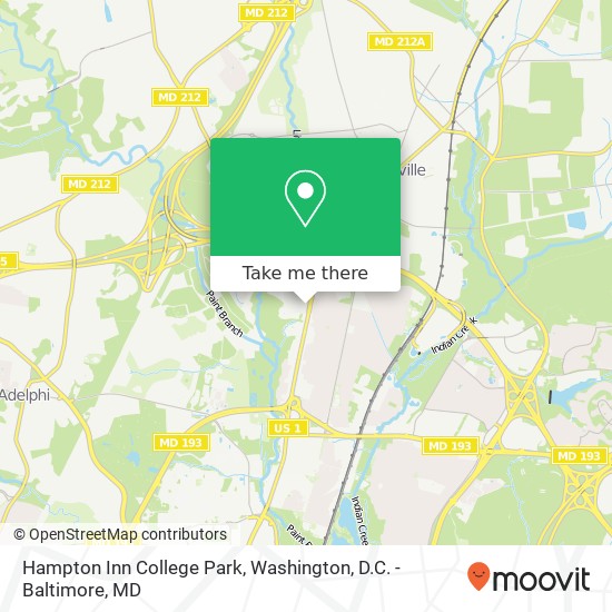 Hampton Inn College Park map