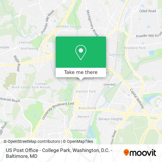 Mapa de US Post Office - College Park