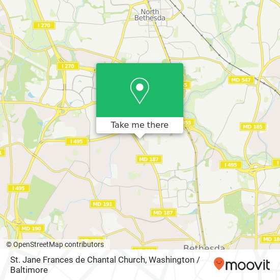 St. Jane Frances de Chantal Church map