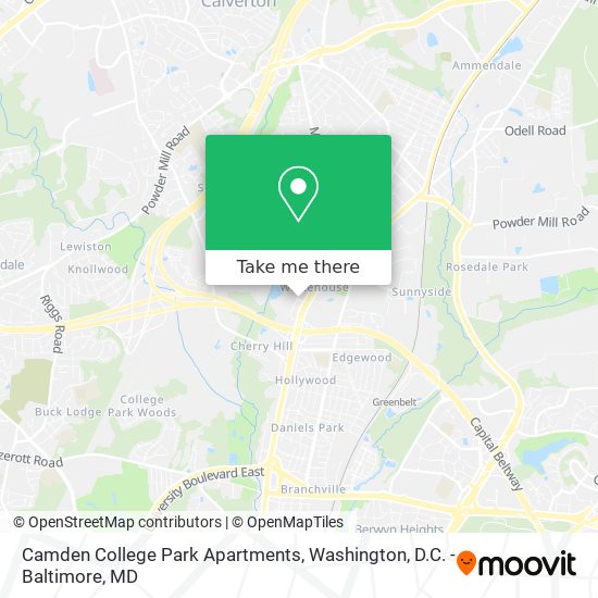 Mapa de Camden College Park Apartments
