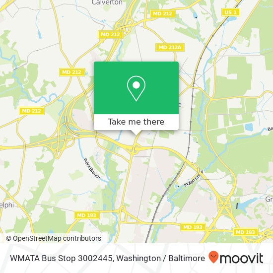 Mapa de WMATA Bus Stop 3002445