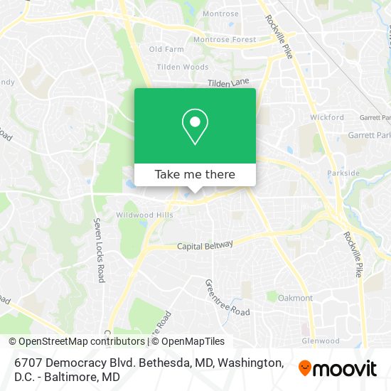 6707 Democracy Blvd. Bethesda, MD map