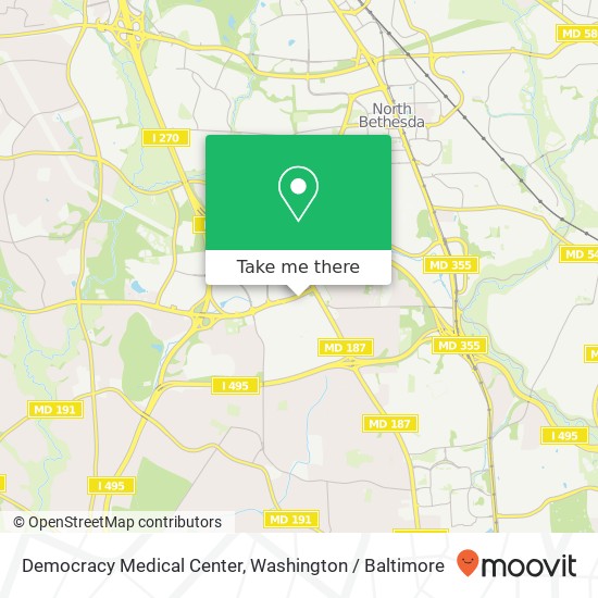 Mapa de Democracy Medical Center