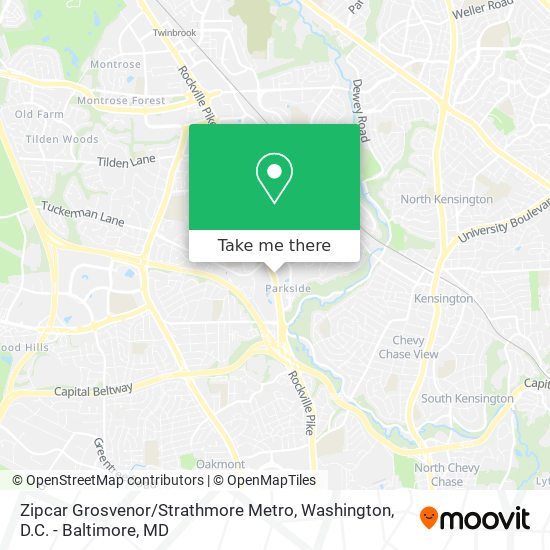 Zipcar Grosvenor / Strathmore Metro map