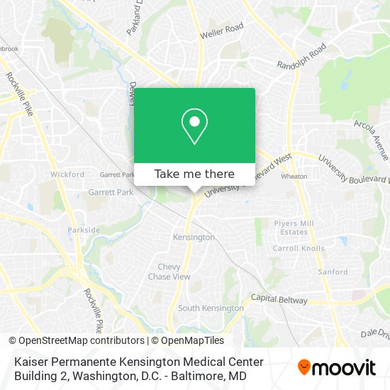 Kaiser Permanente Kensington Medical Center Building 2 map