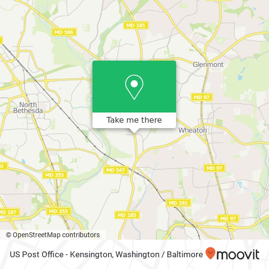 US Post Office - Kensington map
