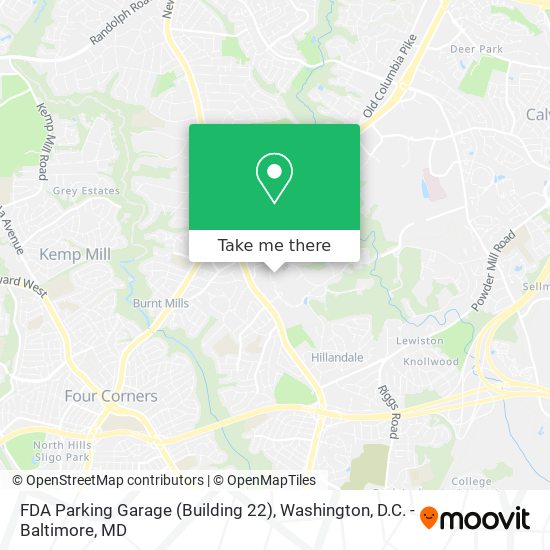 FDA Parking Garage (Building 22) map