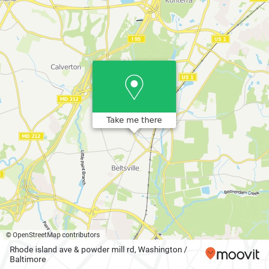 Rhode island ave & powder mill rd map