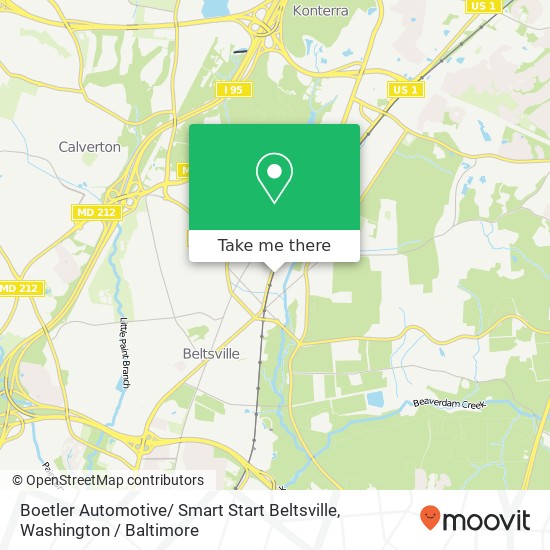 Mapa de Boetler Automotive/ Smart Start Beltsville