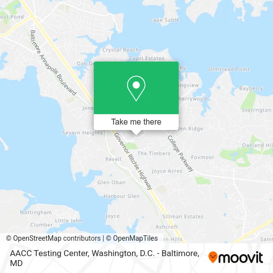 AACC Testing Center map