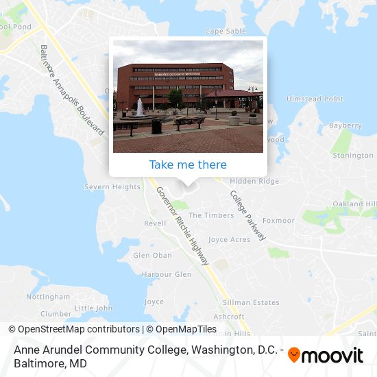 Anne Arundel Community College map