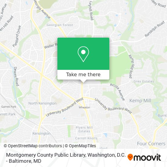 Mapa de Montgomery County Public Library