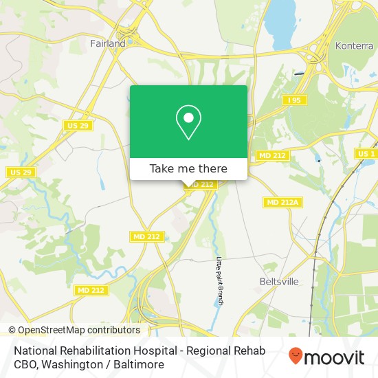 National Rehabilitation Hospital - Regional Rehab CBO map