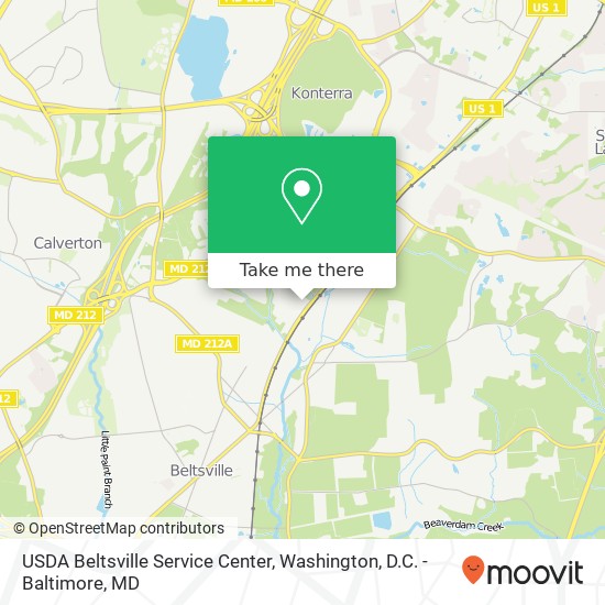 Mapa de USDA Beltsville Service Center