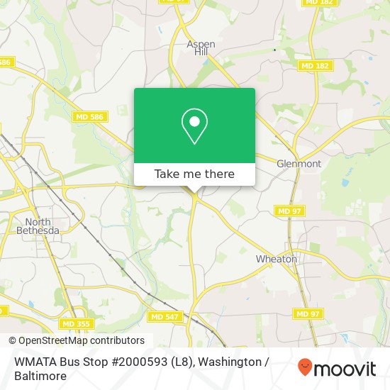 Mapa de WMATA Bus Stop #2000593 (L8)