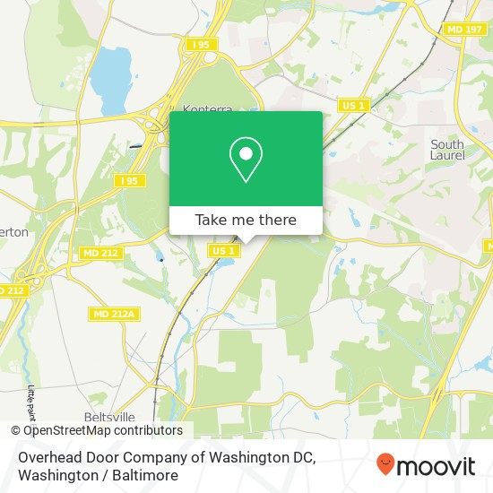 Overhead Door Company of Washington DC map