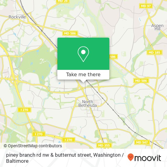 Mapa de piney branch rd nw & butternut street