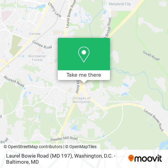 Laurel Bowie Road (MD 197) map