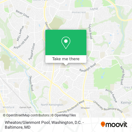 Wheaton/Glenmont Pool map