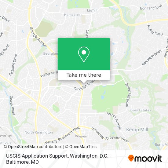USCIS Application Support map
