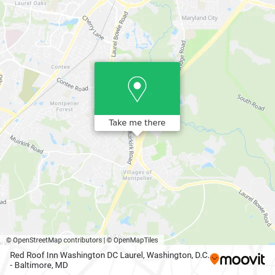 Red Roof Inn Washington DC Laurel map
