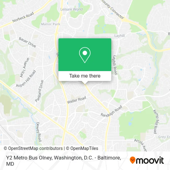 Y2 Metro Bus Olney map