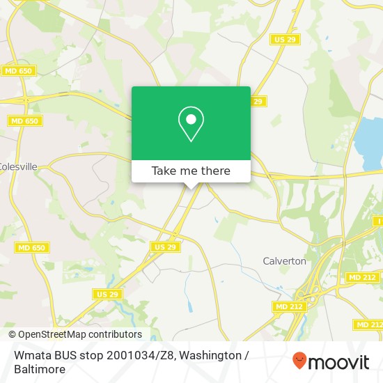 Mapa de Wmata BUS stop 2001034/Z8