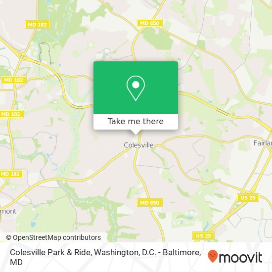 Mapa de Colesville Park & Ride