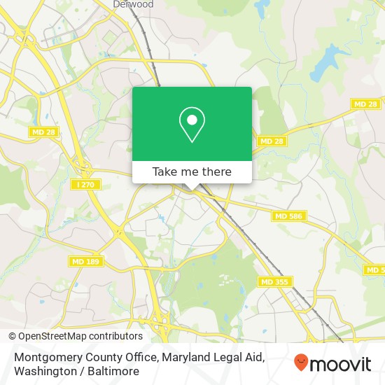 Mapa de Montgomery County Office, Maryland Legal Aid