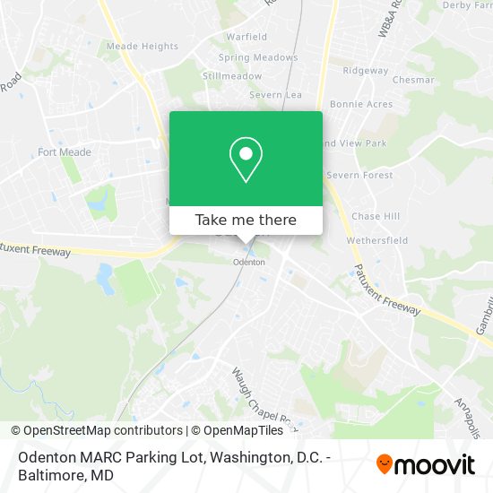 Odenton MARC Parking Lot map