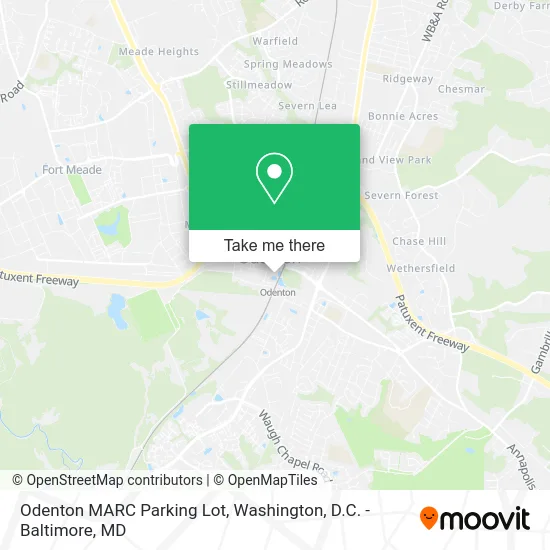 Odenton MARC Parking Lot map